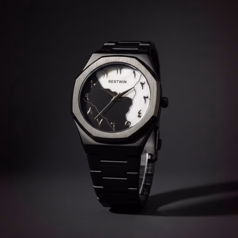 Bestwin Men's Black Stainless Steel Strap Watch