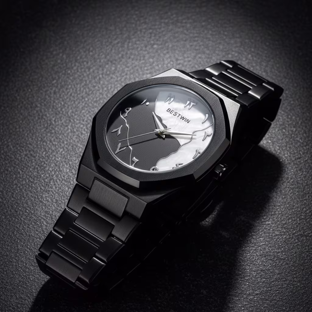 Bestwin ABW001 Black Stainless Steel Strap Watch for Men