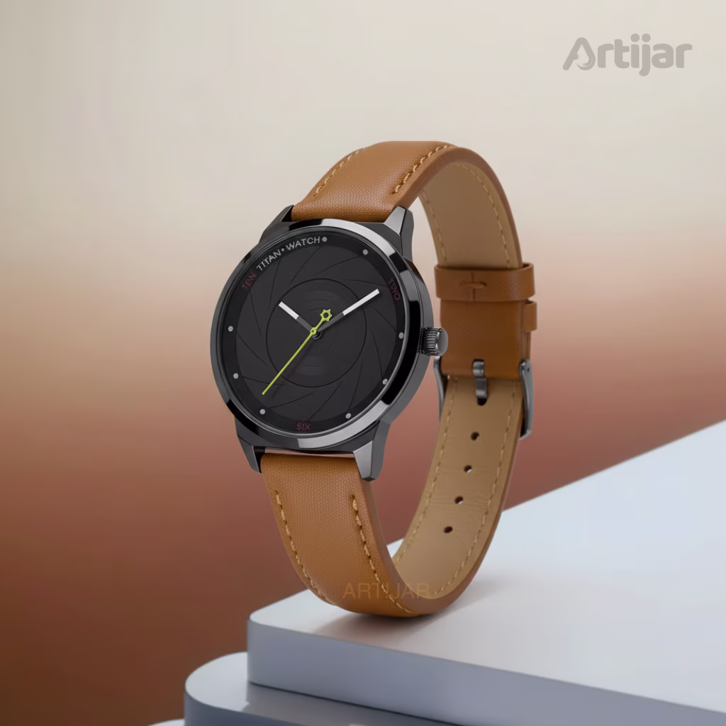 Titan AT002 with Genuine Leather Strap Watch for Men