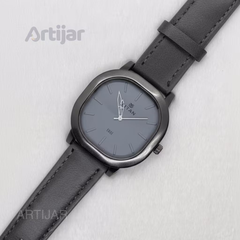 Titan Square AT001 with Genuine Leather Strap Watch for Men